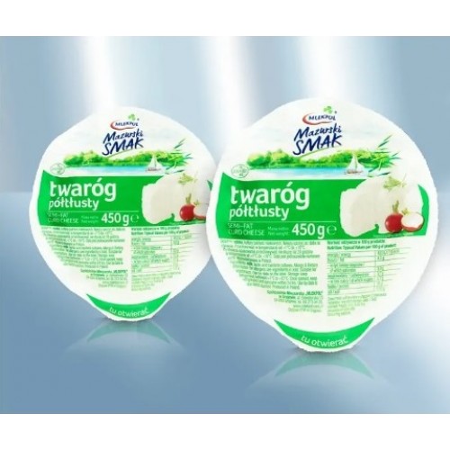 Творог свежий полужирный "Mlekpol" 15% 450 гр